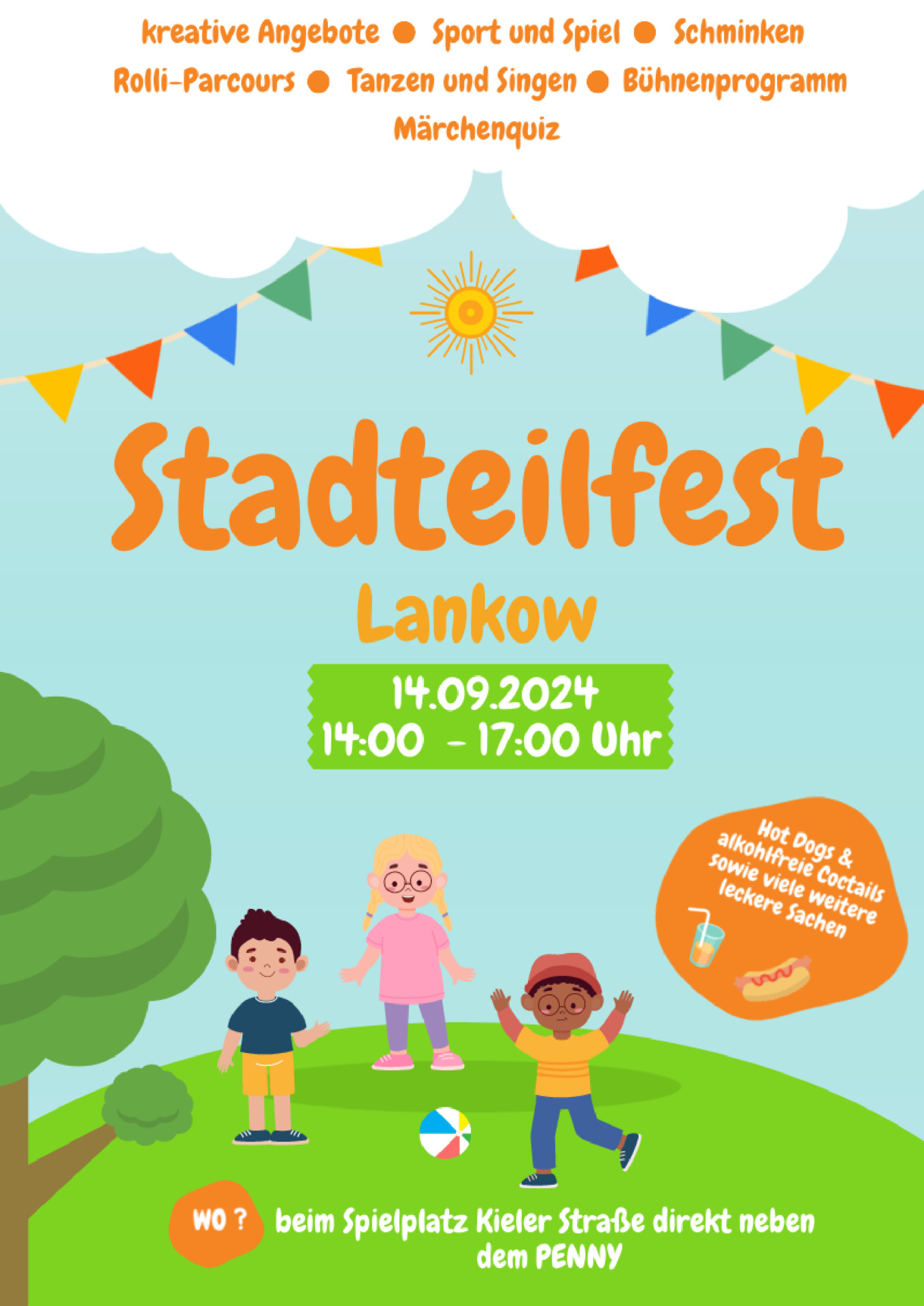 Plakat zum Stadtteilfest Lankow 2024